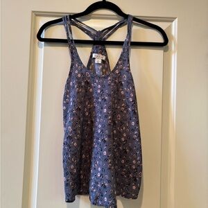 Adam Levine Collection Navy Floral Tank Top